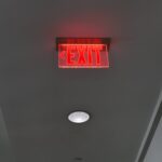 an illuminated exit sign
